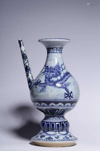 Chinese Blue and White Porcelain Ewer, Mark