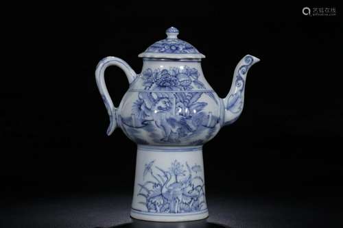 Chinese Blue and White Porcelain Teapot