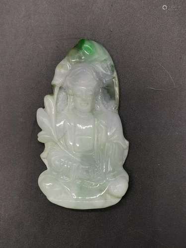 Chinese Jadeite Guanyin Pendant