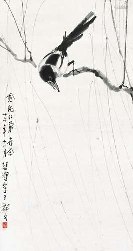 徐悲鸿（1895～1953） 廿六年（1937）作 春风见喜 立轴 水墨纸本