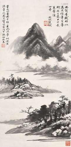 吴湖帆（1894～1968） 甲申（1944年）作 雨山图 立轴 水墨纸本