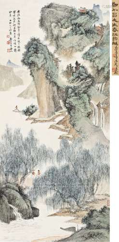 郑午昌（1894～1952） 春江钓艇 立轴 设色纸本