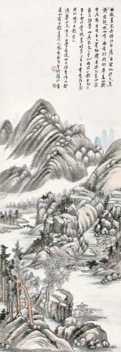郑午昌（1894～1952） 清溪晴峦 立轴 设色纸本