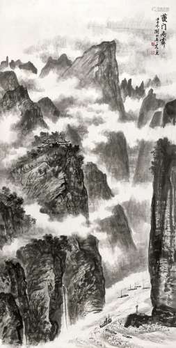 吴一峰（1907～1998） 壬子（1972年）作 夔门雨霁 立轴 水墨纸本