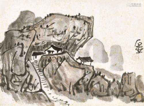 陈子庄（1913～1976） 山居图 镜心 设色纸本