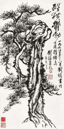 刘蟾刘海粟画 题 1978年作 纵横郁勃 镜心 水墨纸本