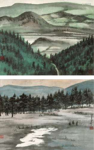 陈佩秋（b.1923） 高山流水卷 手卷 设色纸本