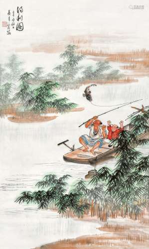 吴青霞（1910～2008） 辛酉（1981年）作 得利图 立轴 设色纸本