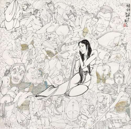 刘旦宅（1931～2011） 庚申（1980年）作 贵妃之泪 镜心 设色纸本