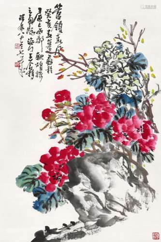 王个簃（1897～1988） 癸亥（1983年）作 管领春风 立轴 设色纸本