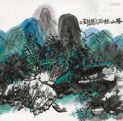 龙瑞（b.1946） 春山绿雨 立轴 设色纸本