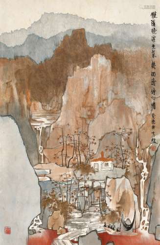 方骏（b.1943） 癸酉（1993年）作 双溪晚凉 镜心 设色纸本
