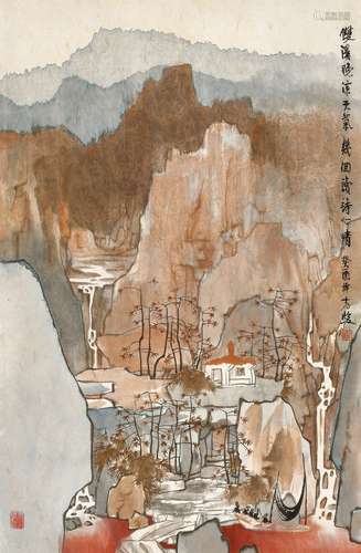 方骏（b.1943） 癸酉（1993年）作 双溪晚凉 镜心 设色纸本