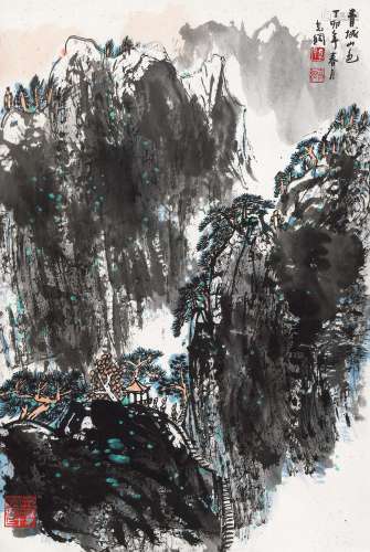 孙克纲（1923～2007） 丁卯（1987年）作 青城山色 镜心 设色纸本