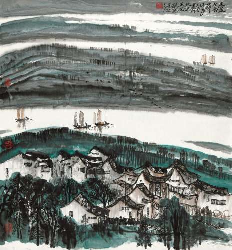 胡振昆（1941～1997） 1988年作 春风江南岸 镜心 设色纸本