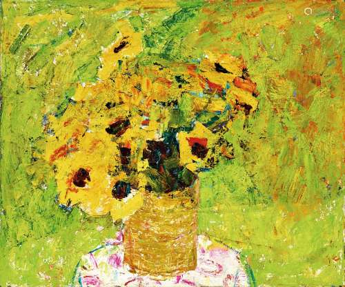 罗尔纯（1930～2015） 1996年作 黄色的花 油画 布面