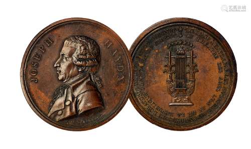 1800年法国著名作曲家约瑟夫·海顿像纪念铜章一枚