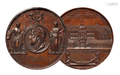 1848年法国罗瓦尔艺术学院建校五十周年纪念铜章一枚