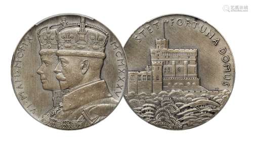1935年英王乔治五世与皇后玛丽银禧二十五周年纪念银章一枚