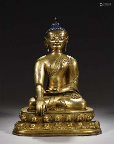 Gilt Bronze Sakyamuni Statue