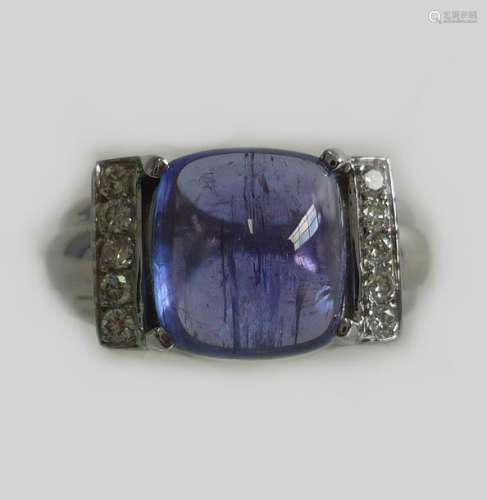 Bague jonc or Tanzanite