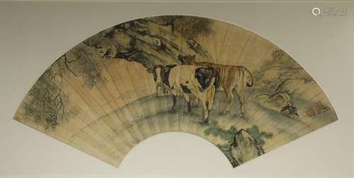 Liu Kuiling, Cows Painting