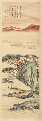 CHINESE SCROLL PAINTING OF MOUNTAIN VIEWS