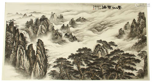 CHINESE SCROLL PAINTING OF MOUNTAIN VIEWS