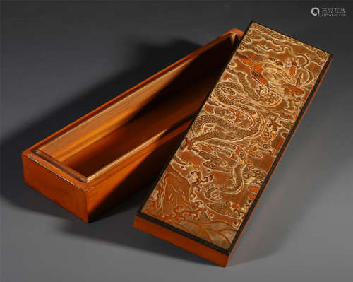 CHINESE DRAGON BAMBOO LIDDED BOX