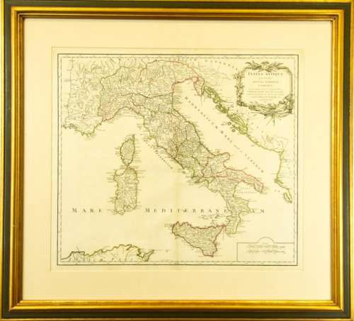 Antique Robert De Vaugondy Map of Ancient Italy