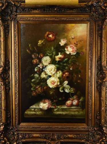 Old Master Style Floral Still Life Oil Painting