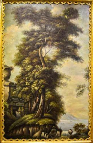 Large Oil Painting of a Landscape Scene