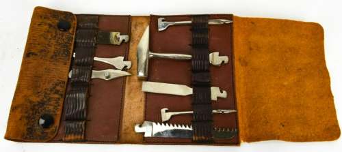 Antique D. Peres Solingen Germany Leather Tool Kit