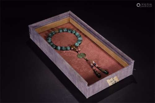 A Chinese Carved Jadeite Prayers Beads