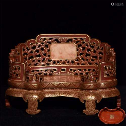 A Chinese Wooden-Pattern Glazed Porcelain Decoration