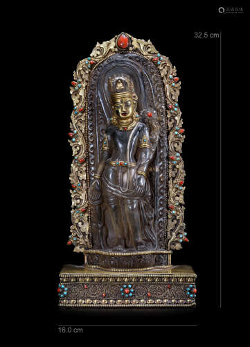 A Nepalese Gilt Bronze Figure of Buddha
