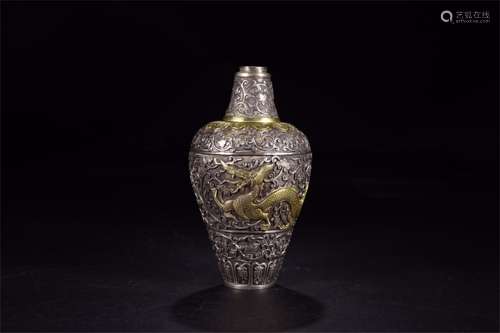 A Chinese Gilt Silver Vase