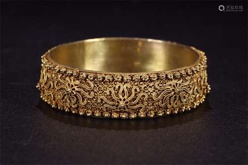 A Chinese Gilt Silver Bracelet