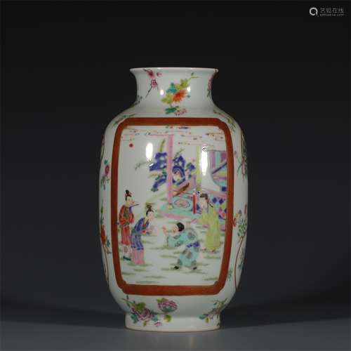 A Chinese Famille-Rose Porcelain Vase