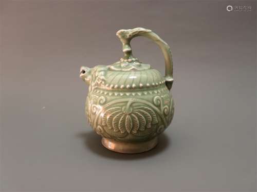 A Chinese Yaozhou-Type Celadon Glazed Porcelain Tea Pot