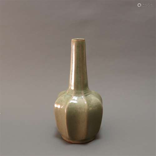 A Chinese Yue-Type Celadon Glazed Porcelain Vase