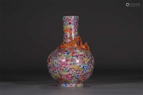 A Chinese Famille-Rose Porcelain Vase