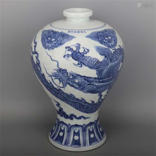 A Chinese Blue and White Porcelain Vase