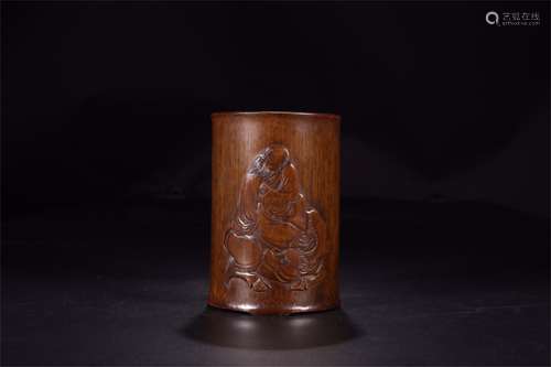 A Chinese Carved Bamboo Brush Pot