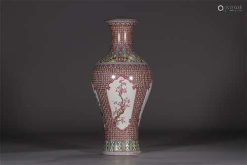 A Chinese Famille-Rose Porcelain Vase