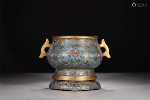 A Chinese Cloisonne Incense Burner