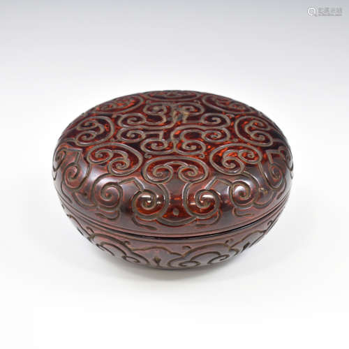 CHINESE CARVED TIXI LIDDED BOX