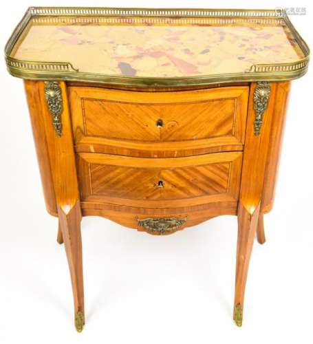 French Napoleonic Style Marble Top End Table