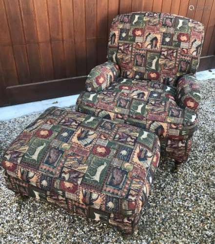 Arm Chair Ottoman W Native American Fabric Grange