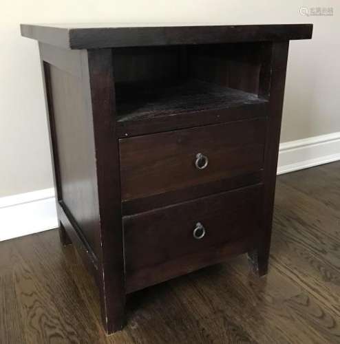 Contemporary Modern Night Stand W 2 Drawers